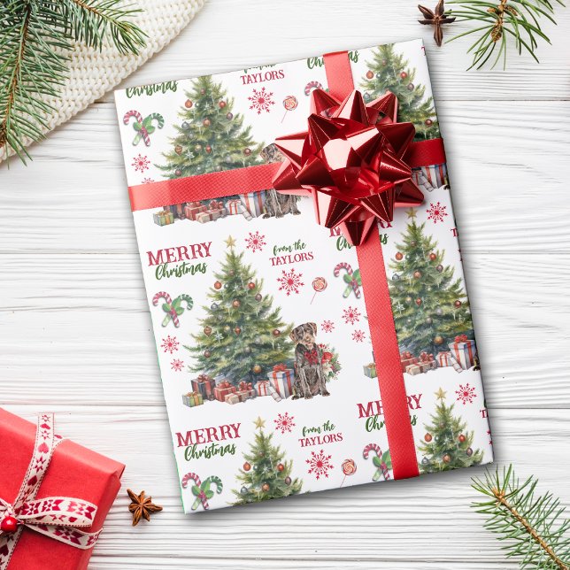 Papel De Presente Árvore de Férias de Cão Vermelho - Arco alemão (Criador carregado)