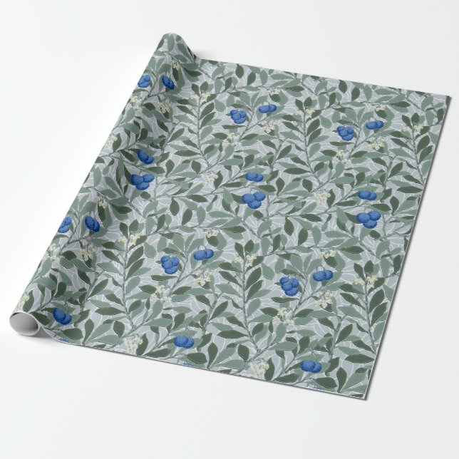 Papel De Presente Árvore de Mirtilo, William Morris (Desenrolado)