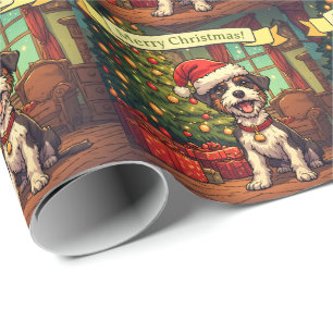 Papel De Presente Árvore de Natal Alegre Mensagem do Seu Cachorrinho
