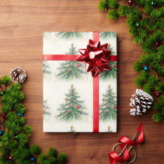 Papel De Presente Árvore de Natal antiga