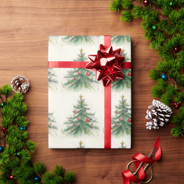 Papel De Presente Árvore de Natal antiga (Presente de Natal)