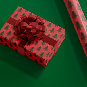 Papel De Presente Árvore de Natal Art Déco