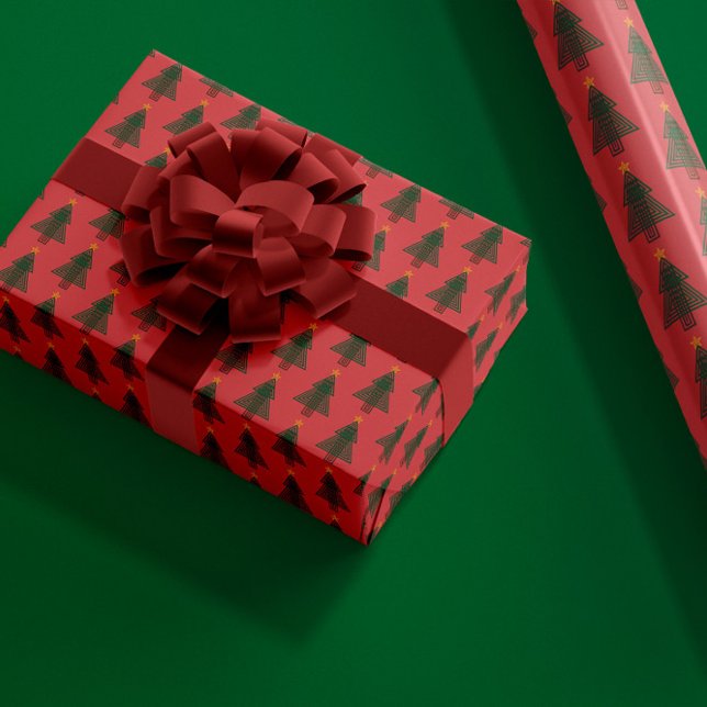 Papel De Presente Árvore de Natal Art Déco (Criador carregado)