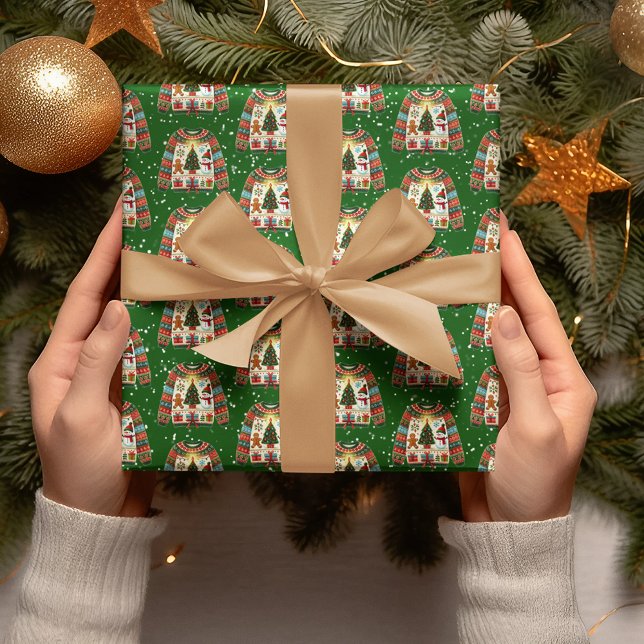 Papel De Presente Árvore de Natal Bonita Trio Feio (Criador carregado)