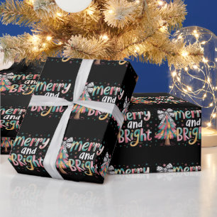 Papel De Presente Árvore de Natal Brilhante Coquette Alegre e Radian