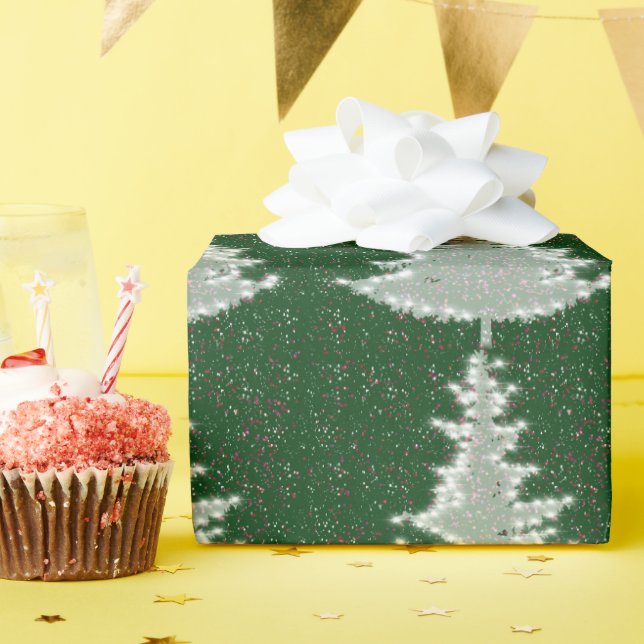 Papel De Presente Árvore de Natal Brilhante e Encantada (Festa de aniversário)