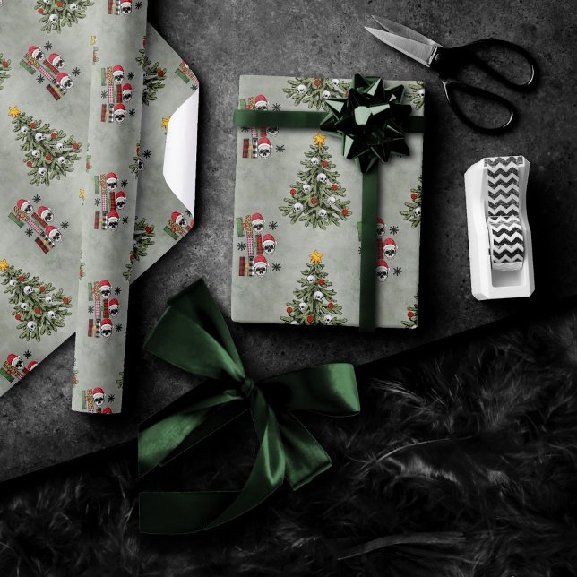 Papel De Presente Árvore de Natal Clássica | Gorgeth Bold Kelly Gree (Criador carregado)