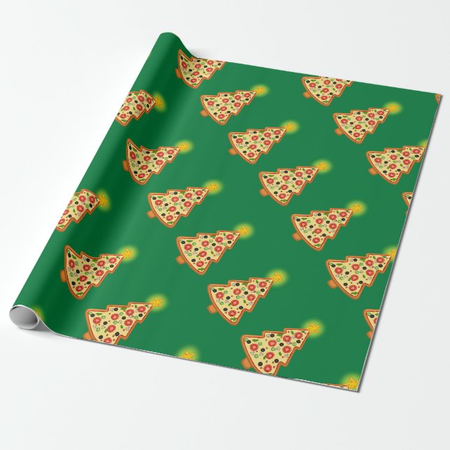 Papel De Presente Árvore de Natal com Crusta Divertida (Desenrolado)