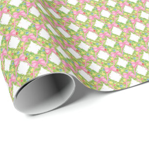 Papel De Presente Árvore de Natal com Laço Cor-de-Rosa Colorido em A