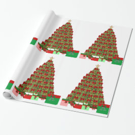 Papel De Presente Árvore de Natal com papel de moldagem de presentes