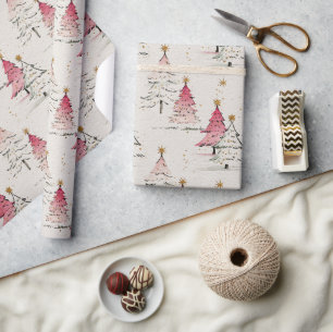Papel De Presente Árvore de Natal com Pontos Whimsical Decoração de