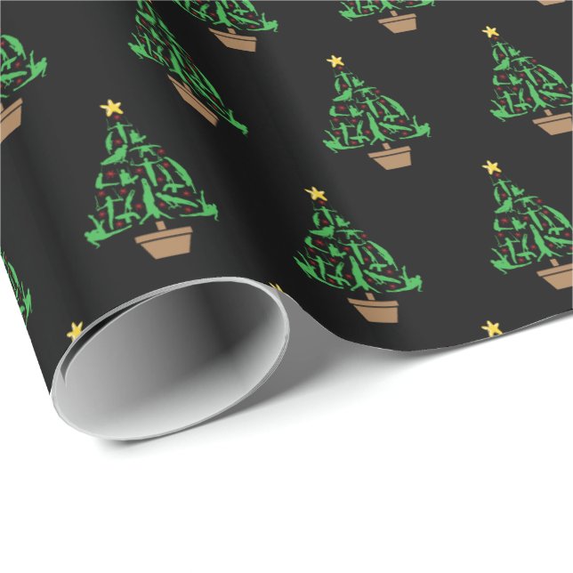 Papel De Presente Árvore de Natal da ginástica masculina (Ponta do rolo)