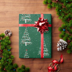 Papel De Presente Árvore de Natal de Baseball e Meias Vermelhas