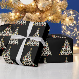 Papel De Presente Árvore de Natal de Futebol