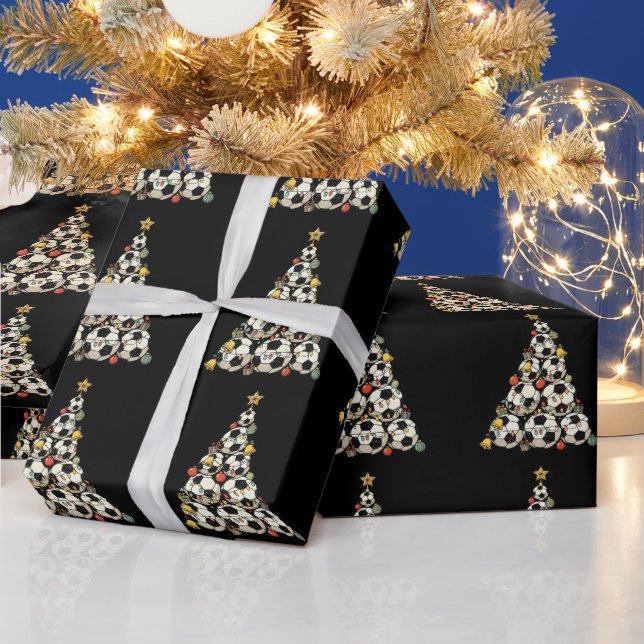 Papel De Presente Árvore de Natal de Futebol (Feriados)
