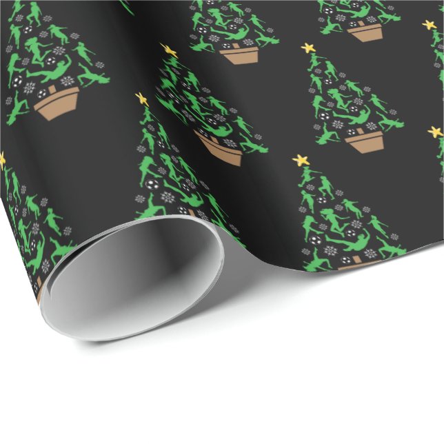 Papel De Presente Árvore de Natal de Futebol Feminino (Ponta do rolo)