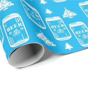 Papel De Presente Árvore de Natal de Lata de Cerveja