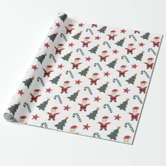 Papel De Presente Árvore de Natal de Papais noeis Doces
