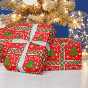 Papel De Presente Árvore de Natal de Pickleball Decorar os Corredore