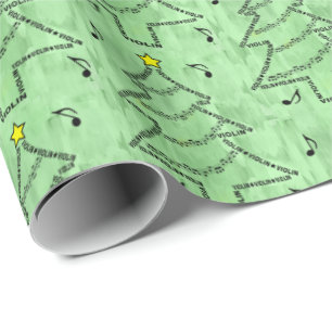 Papel De Presente  Árvore de Natal de Texto Violino 