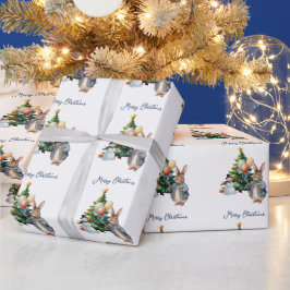 Papel De Presente Árvore de Natal do Coelho Clássico