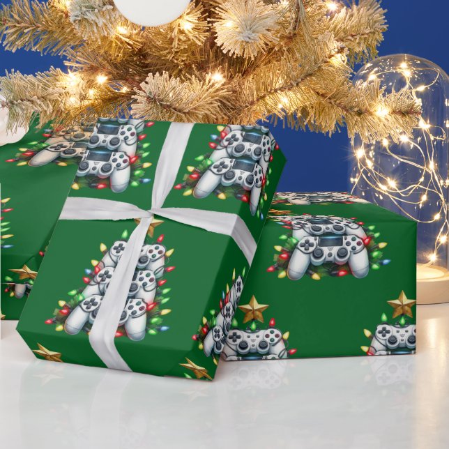 Papel De Presente Árvore de Natal do Gamer (Feriados)