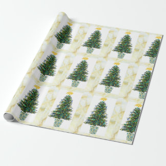 Papel De Presente Árvore de Natal dos símbolos de música no quadro