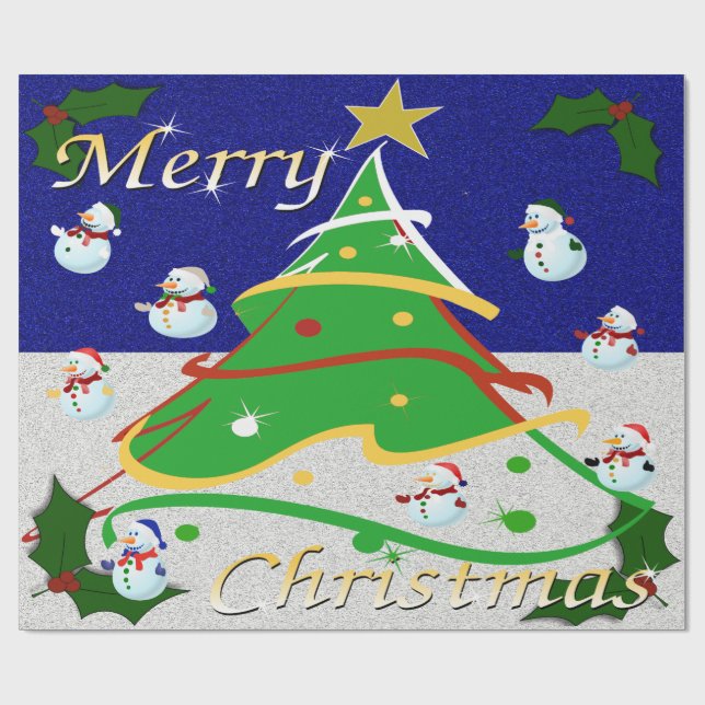Papel De Presente Árvore de Natal e Neves - (Aberto)