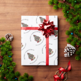 Papel De Presente Árvore de Natal Elegante Personalizada