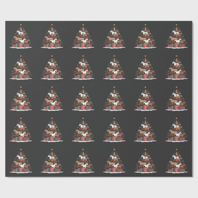 Papel De Presente Árvore de Natal em forma de cavalo Equine Natal  (Aberto)