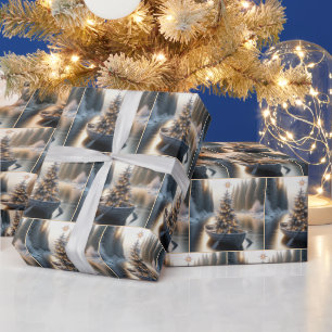 Papel De Presente Árvore de Natal em Rowboat Russo