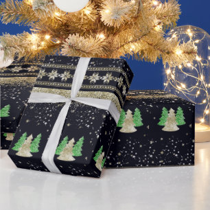 Papel De Presente Árvore de Natal Escandinava