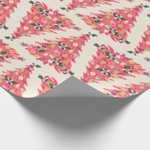 Papel De Presente árvore de natal festiva com cor brilhante moderna