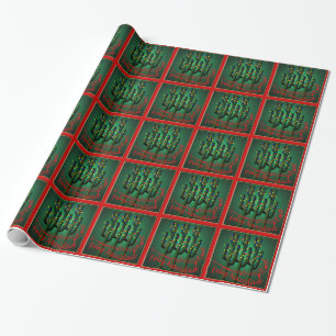Papel De Presente Árvore de natal Fiesta Feliz Navidad Cactus