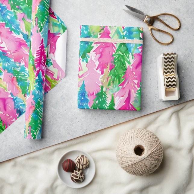 Papel De Presente Árvore de Natal Funky Brights  (Artesanato)