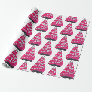 Papel De Presente Árvore de Natal Glam Pink