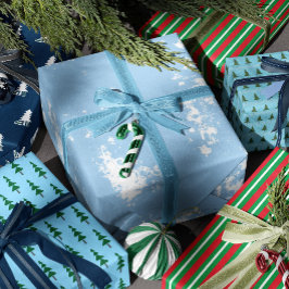Papel De Presente Árvore de Natal Minimalista Abstrata Verde Chic