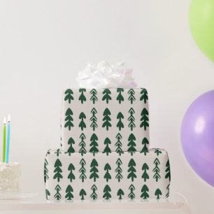 Papel De Presente Árvore de Natal Minimalista Escandinava para Embru