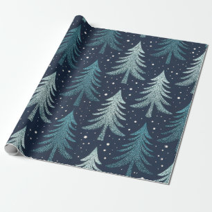 Papel De Presente Árvore de Natal Minimalista Nórdica