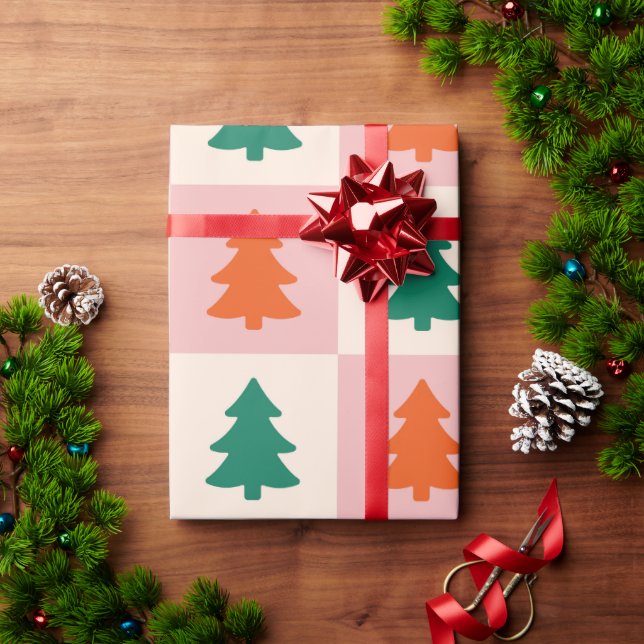 Papel De Presente Árvore de Natal Moderna (Presente de Natal)