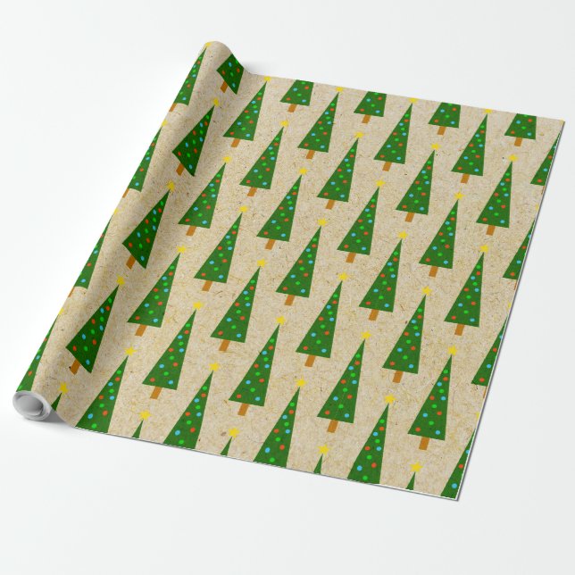 Papel De Presente Árvore de Natal! No Kraft (Desenrolado)