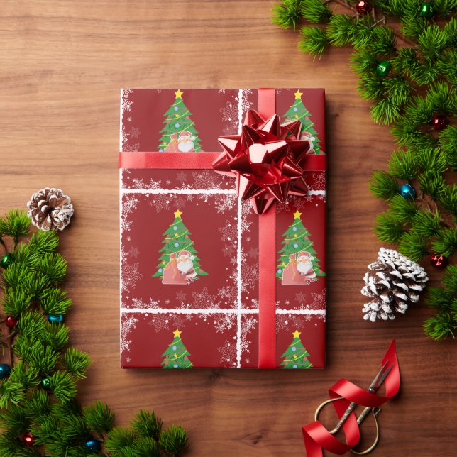 Papel De Presente Árvore de Natal | PAPAIS NOEIS | personalizável (Presente de Natal)