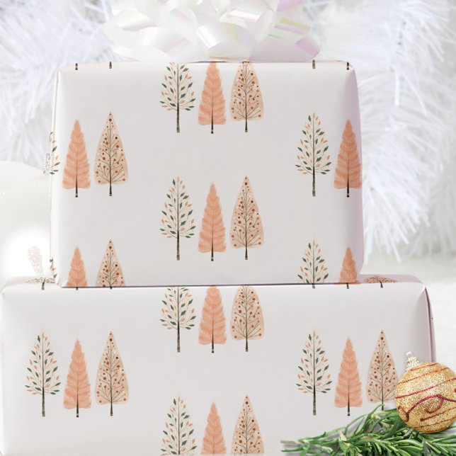 Papel De Presente Árvore de Natal Pastel em forma de Presente de Nat (Criador carregado)