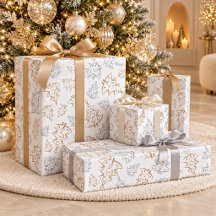 Árvore de Natal Prata Dourada Elegante