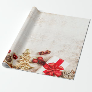 Papel De Presente Árvore de Natal, Presente Textura de MadeiraFeria