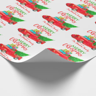 Papel De Presente Árvore de Natal retro personalizada do caminhão 
