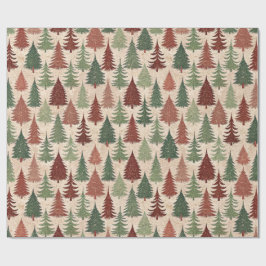 Papel De Presente Árvore de Natal Rústica