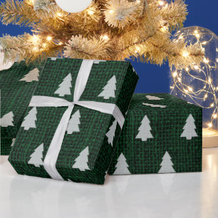 Papel De Presente Árvore de Natal - Textura Verde Escura