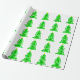 Papel De Presente Árvore de Natal Verde com Papel de Moldagem em Est