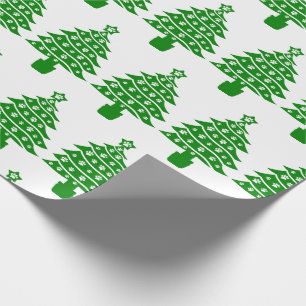 Papel De Presente Árvore de Natal Verde Pegada de Pata de Cachorro
